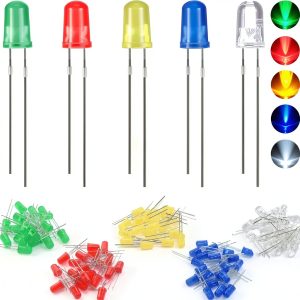 DAOKAI LED Diodes 5mm 5 Colors Low Power Long Life-0