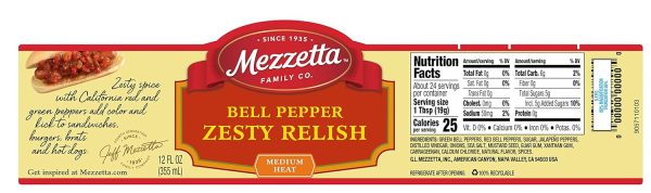 Mezzetta Zesty Relish Bell Pepper 16oz Pack-1