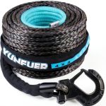 YUNFUER Winch Rope 32000 LBS Polyethylene Gray-0