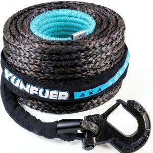 YUNFUER Winch Rope 32000 LBS Polyethylene Gray-0