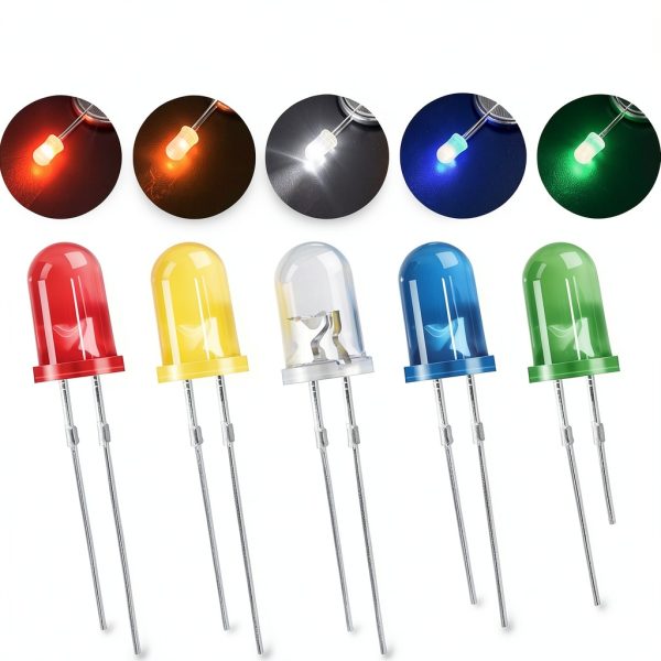 DAOKAI LED Diodes 5mm 5 Colors Low Power Long Life-4