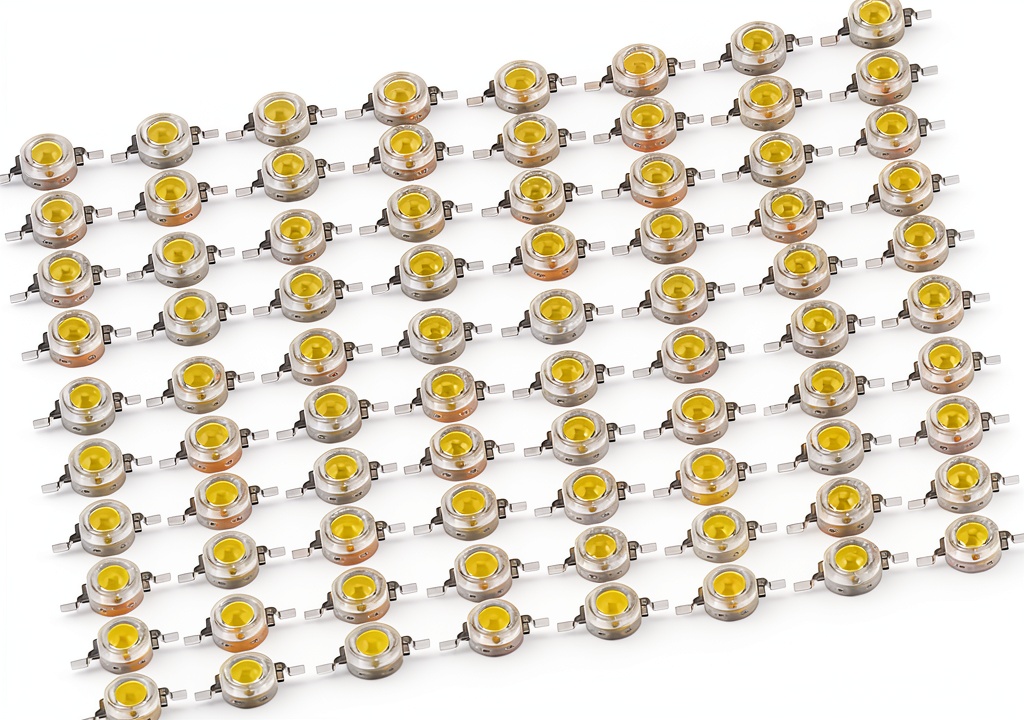 KIMISS 3W SMD LED beads showing aluminum alloy base and light emission