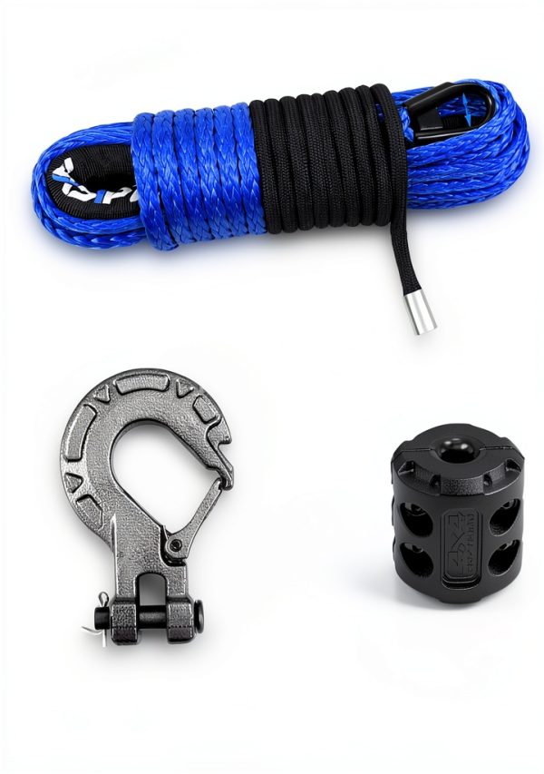 AXSIPEIX Winch Rope Kit Blue 1/4x50ft-4
