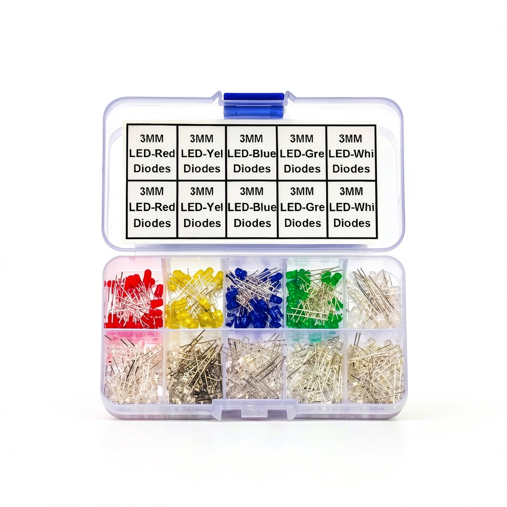 'Assorted 3mm LED diode lights from yoeruyo in multiple colors'