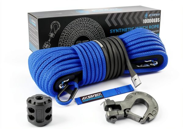 AXSIPEIX Winch Rope Kit Blue 1/4x50ft-0
