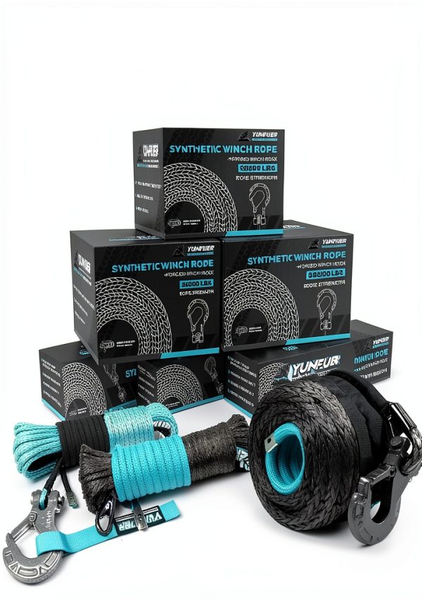 YUNFUER Winch Rope 32000 LBS Polyethylene Gray-6
