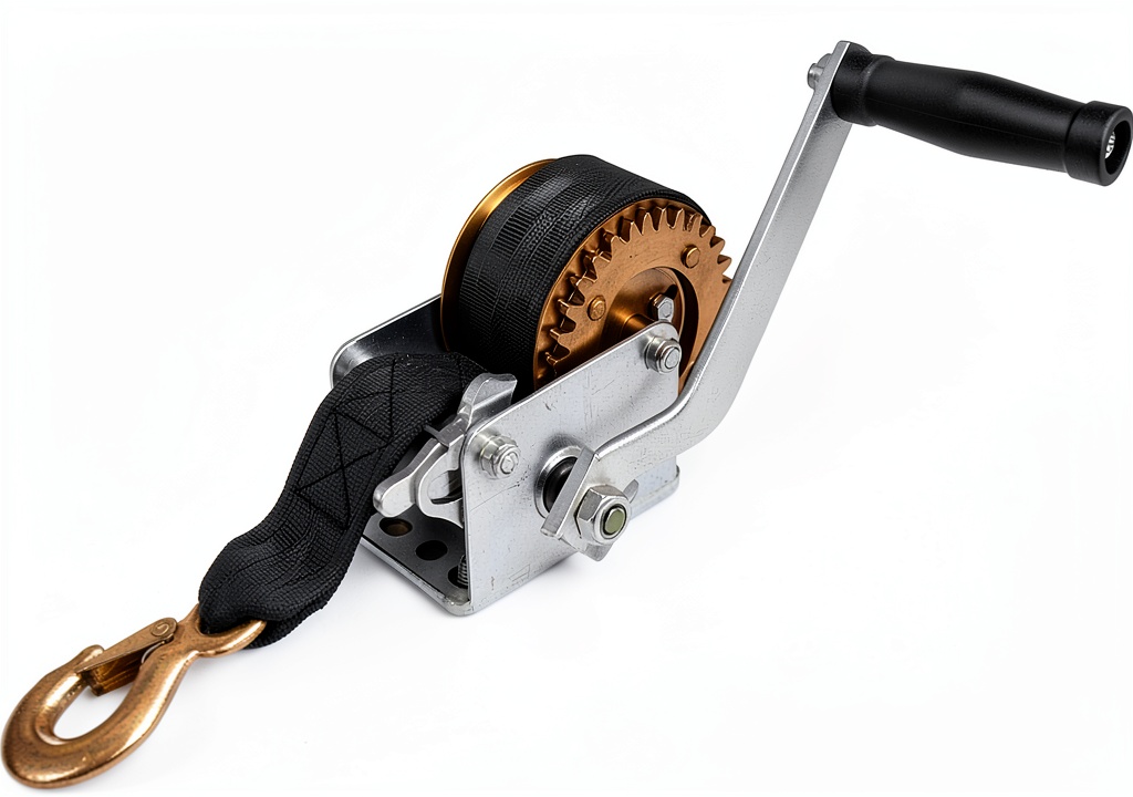 Jack Boss hand winch installed on a boat trailer