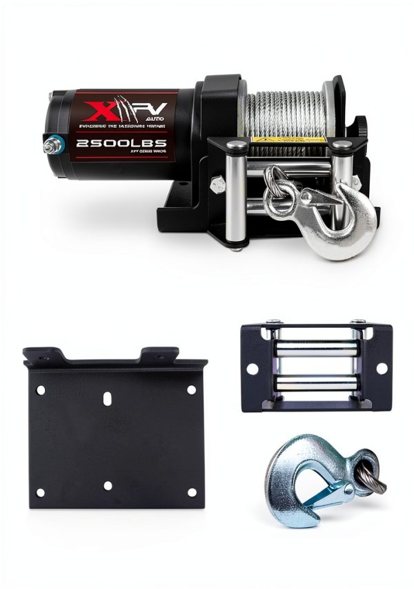 XPV AUTO 2500lb Steel Cable Winch Black-4