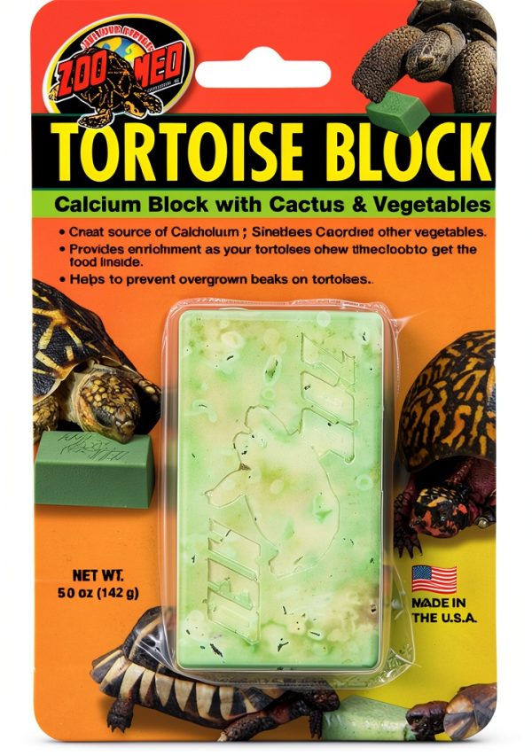 Zoo Med Tortoise Cacium Banquet Block Cactus Vegetables Calcium Treat-0