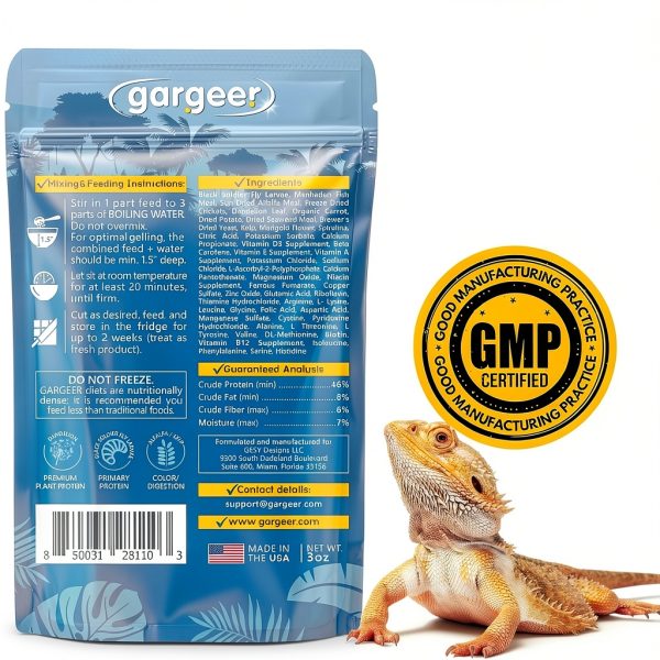 Bearded Dragon Food 3oz Gel Diet by Gesy Designs Premium USA Formula-1
