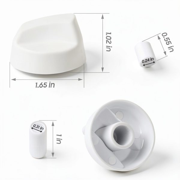 Seentech 4-Pack Universal Control Knobs with 12 Adapters White-2